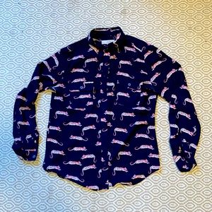 LOFT Leopard Graphic Print Button down Blouse
